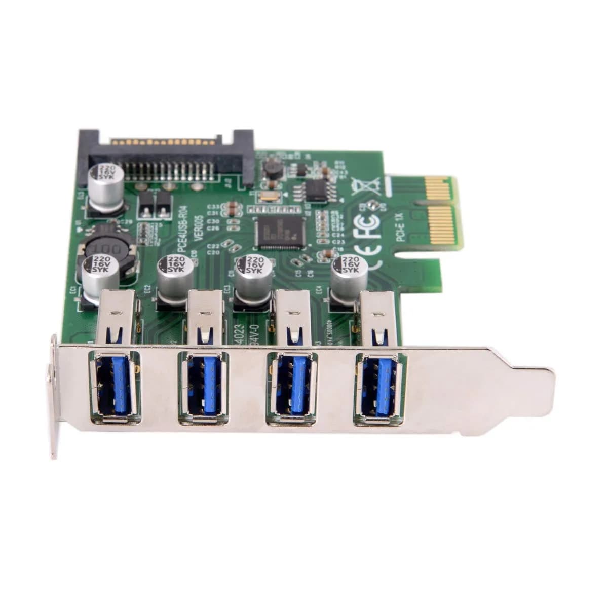 ChenYang 4 Port PCI-E 1X to 4 USB 3.0 HUB Expansion Card Adapter with 80/120mm Bracket | PCIe Gen2 Mode - view 4