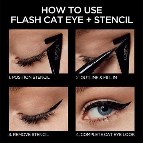 L'Oreal Paris Infallible Flash Cat Eye Waterproof Liquid Eyeliner, Black, 12ml (0.44 oz) | Precision Winged Eyeliner thumbnail 4
