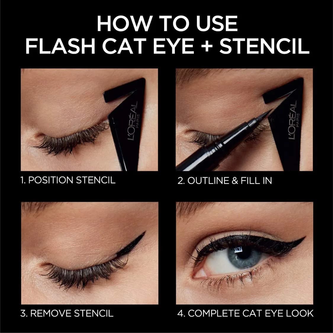 L'Oreal Paris Infallible Flash Cat Eye Waterproof Liquid Eyeliner, Black, 12ml (0.44 oz) | Precision Winged Eyeliner - view 4