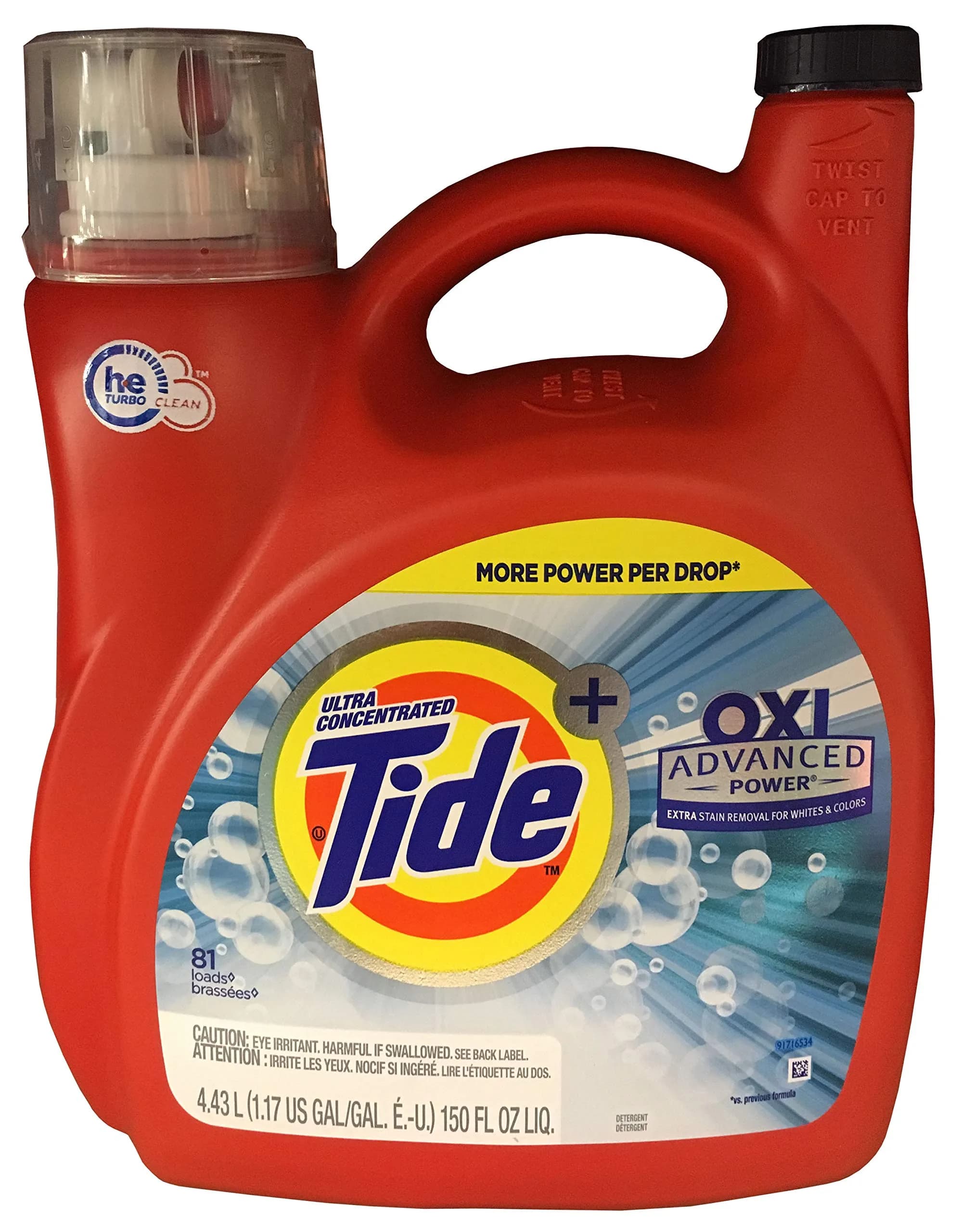 Tide Advance Power High Efficiency Liquid Laundry Detergent 150 fl oz (4.43 L) | Concentrated Formula for Brighter Whites