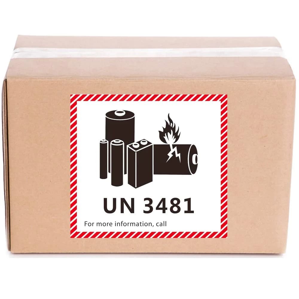 HYBSK Lithium Ion Battery Transport Caution Warning Labels 4.7" x 4.3" (50 pcs) | UN3481 Compliance - view 5