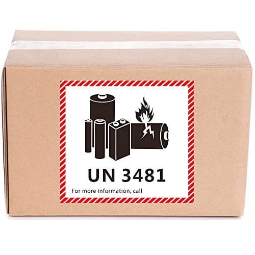 HYBSK Lithium Ion Battery Transport Caution Warning Labels 4.7" x 4.3" (50 pcs) | UN3481 Compliance thumbnail 5