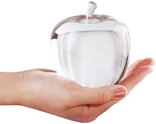 H&D HYALINE & DORA Clear Crystal Glass Apple Paperweight 80mm (3.15 inch) | Decorative Figurine for Desk Office Home Bookshelf Display thumbnail 1