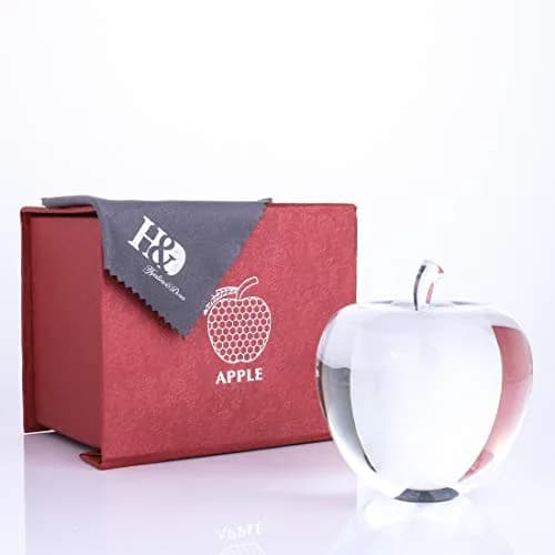 H&D HYALINE & DORA Clear Crystal Glass Apple Paperweight 80mm (3.15 inch) | Decorative Figurine for Desk Office Home Bookshelf Display thumbnail 6