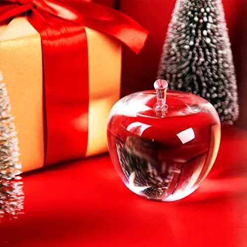 H&D HYALINE & DORA Clear Crystal Glass Apple Paperweight 80mm (3.15 inch) | Decorative Figurine for Desk Office Home Bookshelf Display thumbnail 3