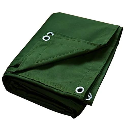 F&J Outdoors 10 OZ Heavy Duty Canvas Tarp Tarpaulin Cover, Green, 8x10 Feet | Water-Resistant & UV Protected thumbnail 1