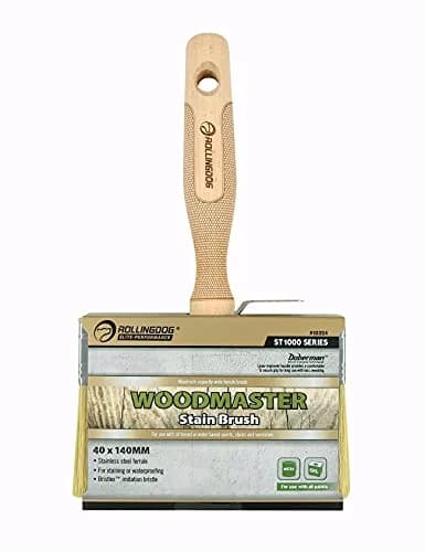 ROLLINGDOG 5.5" Deck Stain Limewash Brush | 14cm Wide Imitation Bristle for Walls, Decks, Fences thumbnail 8