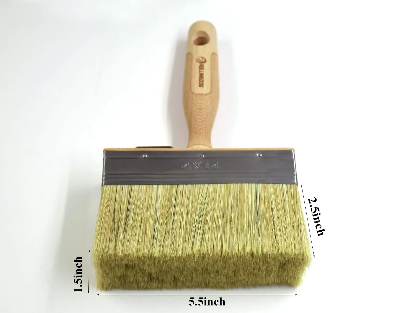 ROLLINGDOG 5.5" Deck Stain Limewash Brush | 14cm Wide Imitation Bristle for Walls, Decks, Fences - view 2