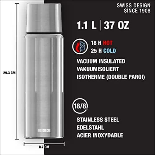 Sigg Selenite Insulated Water Bottle 1.1 L | Leakproof, Lightweight, BPA Free, 18/8 Stainless Steel thumbnail 2