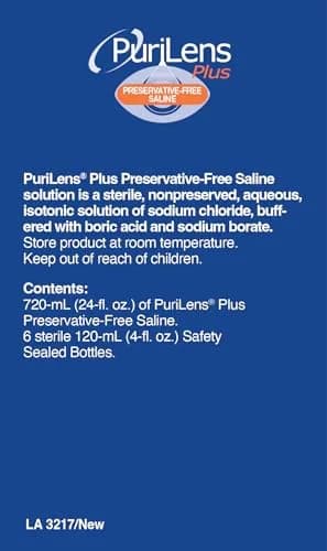 Purilens Plus Preservative-Free Contact Lens Saline 120ml | Sterile, isotonic solution for all contact lens wearers thumbnail 4