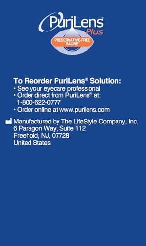 Purilens Plus Preservative-Free Contact Lens Saline 120ml | Sterile, isotonic solution for all contact lens wearers thumbnail 5