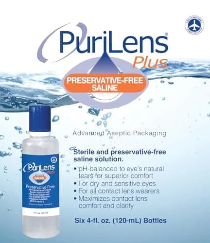 Purilens Plus Preservative-Free Contact Lens Saline 120ml | Sterile, isotonic solution for all contact lens wearers thumbnail 2