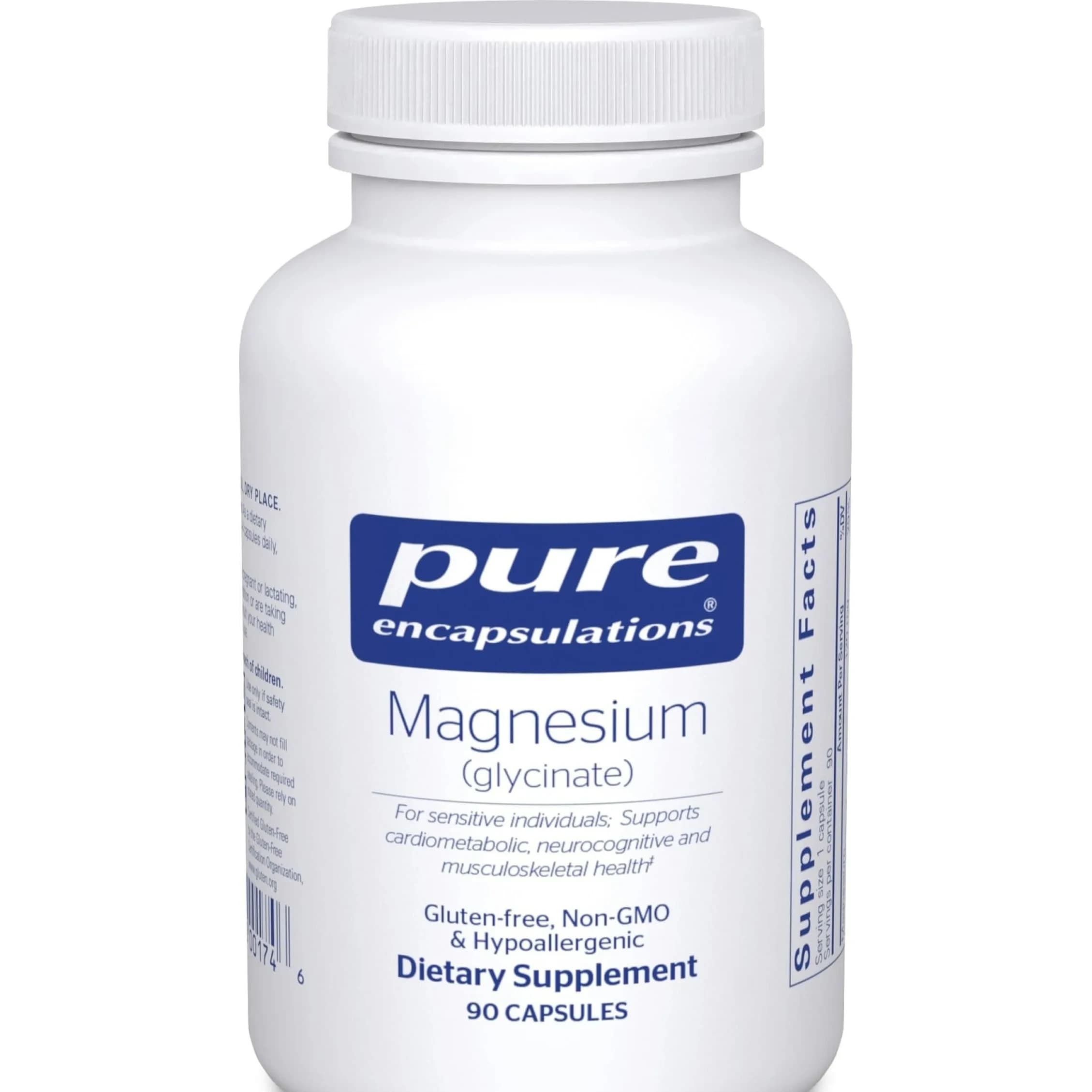Pure Encapsulations Magnesium Glycinate 90 Capsules | Supports Sleep, Stress Relief, Heart Health, Nerves, Muscles, Metabolism