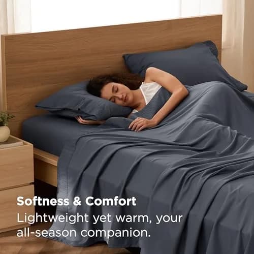 Bedsure Queen Sheet Set - 4 Pieces Soft, Breathable, Cooling Bed Sheets thumbnail 2