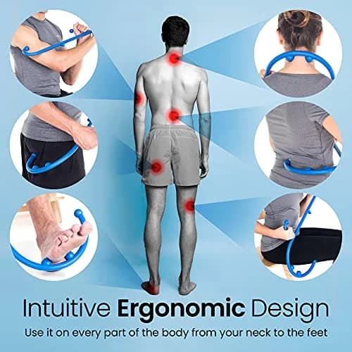 LiBa Deep Tissue Back Neck Massager Theracane with Trigger Point Tool for Pain Relief, Full Body Muscle Knots, 36.8cm (14.5") thumbnail 5