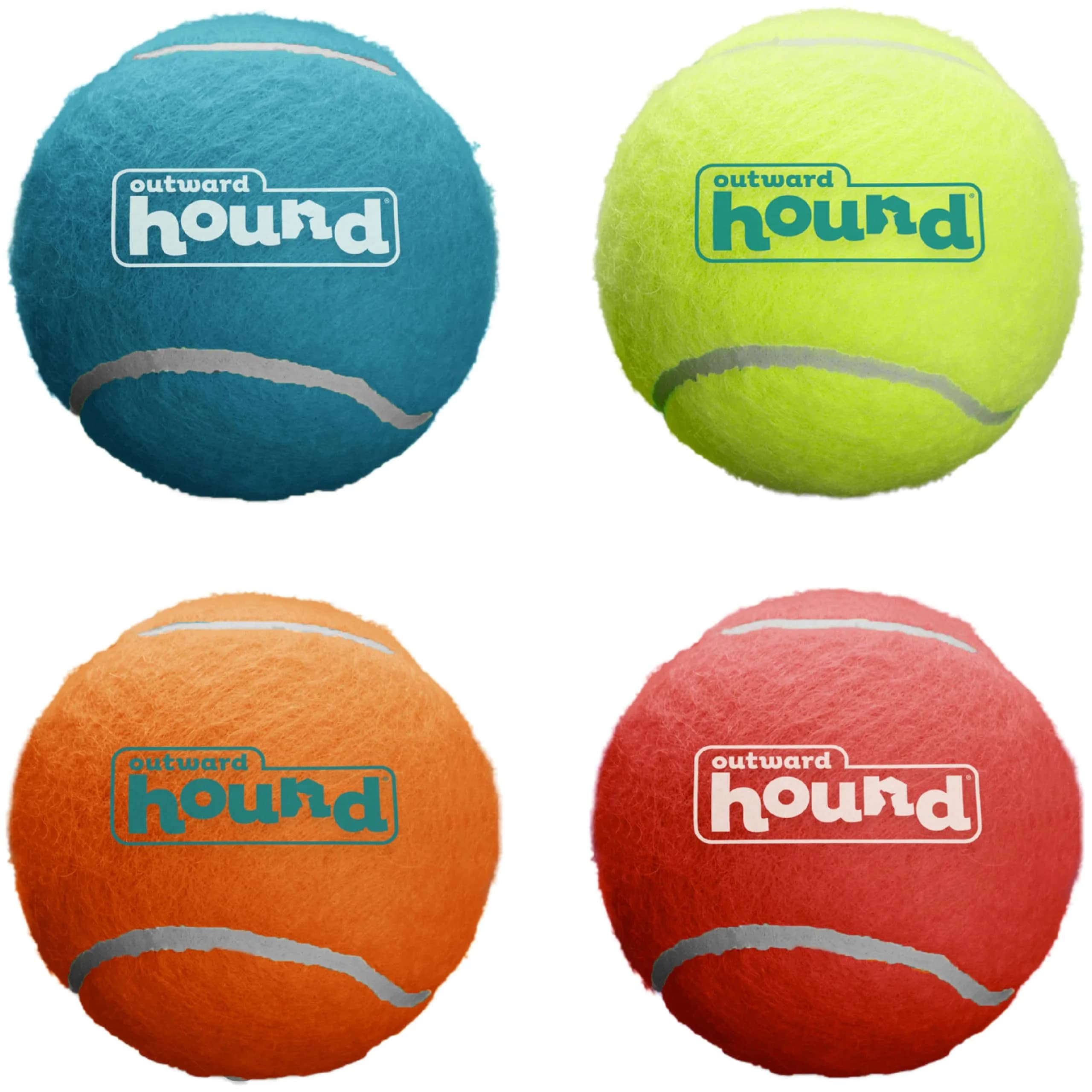 Outward Hound Squeaker Ballz Tennis Ball Dog Toy, Medium 2.5" (6.4 cm) 4-Pack | Durable Fetch & Training Toy for Dogs Under 50 lbs