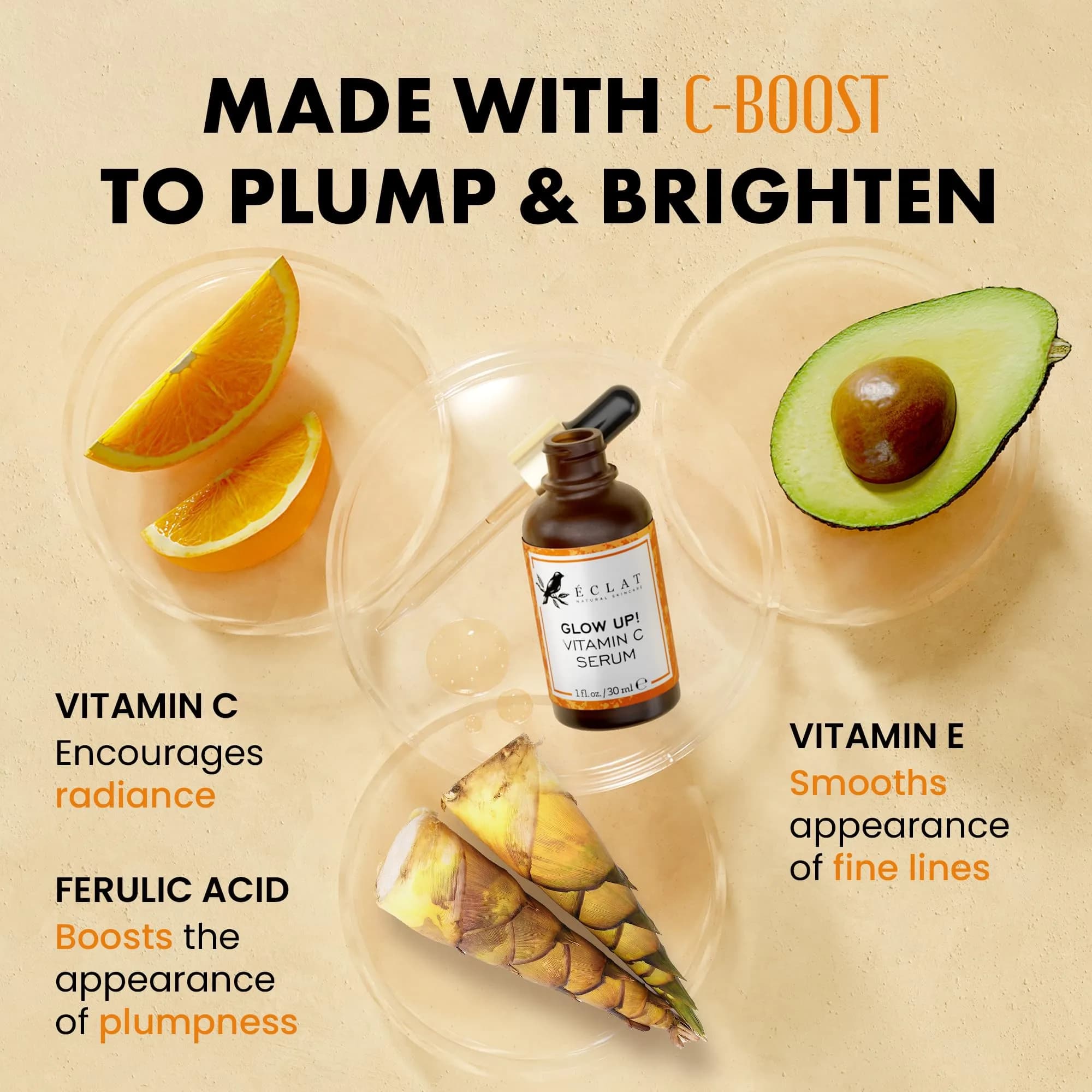 Eclat Skincare Vitamin C Serum 30ml (1 Fl Oz) | Brightens Skin & Reduces Dark Spots - view 2