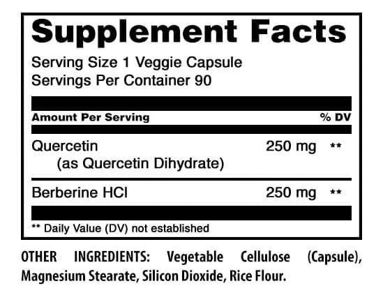 Amazing Nutrition Quercetin 250 Mg & Berberine 250 Mg | Veggie Capsules Supplement | Non-GMO | Gluten-Free | Made in USA thumbnail 2
