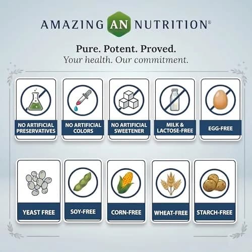 Amazing Nutrition Quercetin 250 Mg & Berberine 250 Mg | Veggie Capsules Supplement | Non-GMO | Gluten-Free | Made in USA thumbnail 5
