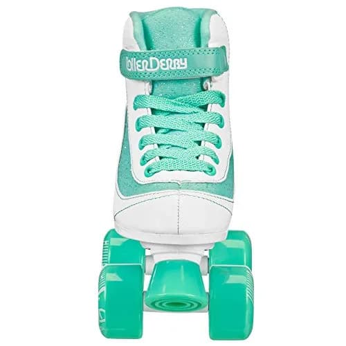 Roller Derby Firestar Youth Girl's Quad Roller Skates, White/Mint, Size 01 | Comfortable & Stylish for Kids thumbnail 5