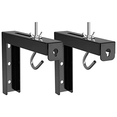 WALI Universal Projector Screen L-Brackets 6 Inch Adjustable Extension with Hook Kit | Black, 2-Pack, 66 lbs Capacity thumbnail 1