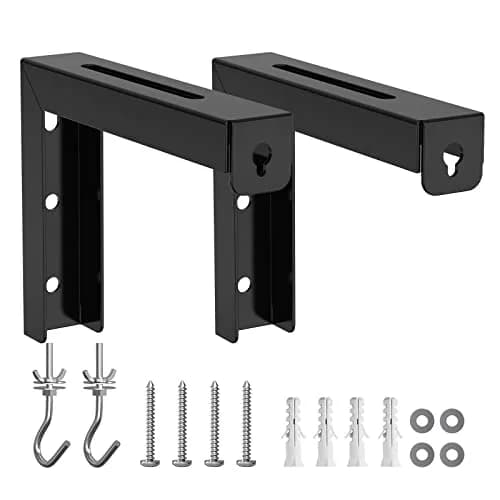 WALI Universal Projector Screen L-Brackets 6 Inch Adjustable Extension with Hook Kit | Black, 2-Pack, 66 lbs Capacity thumbnail 9