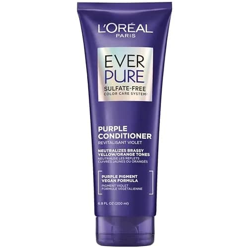 L'Oreal Paris EverPure Brass Toning Purple Conditioner 200ml (6.8 Fl Oz) | Sulfate-Free Toning for Blonde Hair — 6.8 Fl Oz