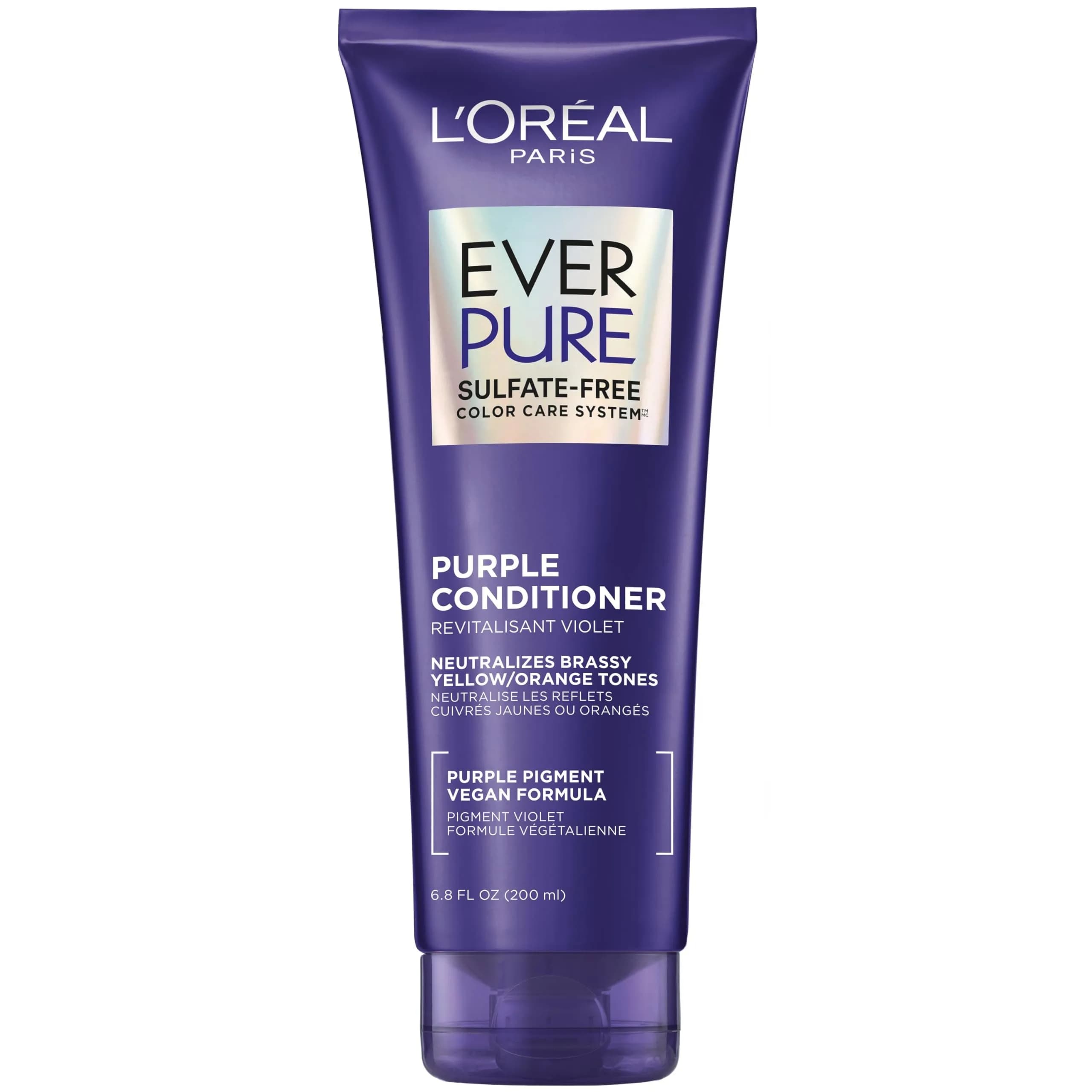 L'Oreal Paris EverPure Brass Toning Purple Conditioner 200ml (6.8 Fl Oz) | Sulfate-Free Toning for Blonde Hair - main product image