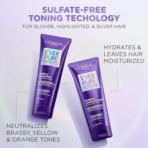 L'Oreal Paris EverPure Brass Toning Purple Conditioner 200ml (6.8 Fl Oz) | Sulfate-Free Toning for Blonde Hair thumbnail 3