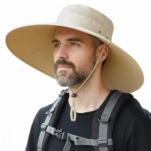 HUAMULAN Wide Brim Sun Hat 50cm (19.7 inch) Diameter | UPF 50+ Protection for Outdoor Travel thumbnail 1