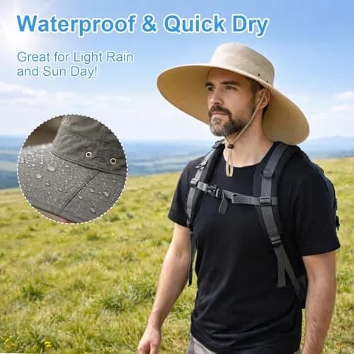 HUAMULAN Wide Brim Sun Hat 50cm (19.7 inch) Diameter | UPF 50+ Protection for Outdoor Travel thumbnail 4