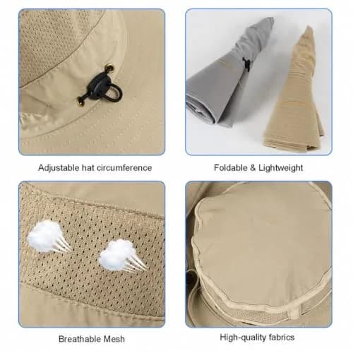 HUAMULAN Wide Brim Sun Hat 50cm (19.7 inch) Diameter | UPF 50+ Protection for Outdoor Travel thumbnail 5