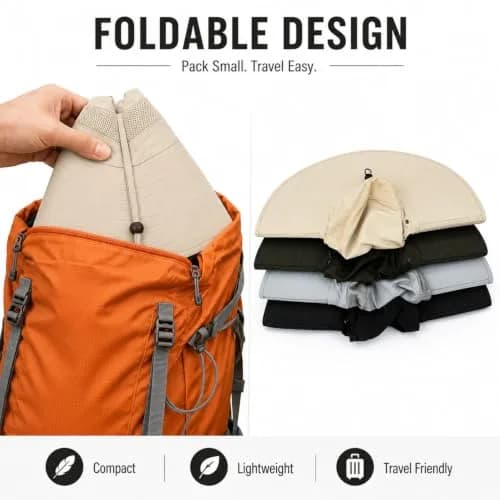 HUAMULAN Wide Brim Sun Hat 50cm (19.7 inch) Diameter | UPF 50+ Protection for Outdoor Travel thumbnail 9