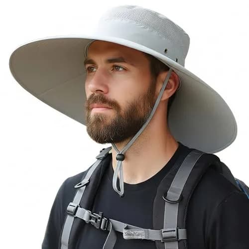 HUAMULAN Wide Brim Sun Hat 50cm (19.7 inch) Diameter | UPF 50+ Protection for Summer Travel thumbnail 1