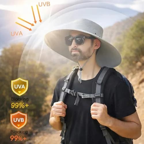 HUAMULAN Wide Brim Sun Hat 50cm (19.7 inch) Diameter | UPF 50+ Protection for Summer Travel thumbnail 4
