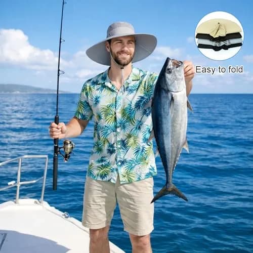 HUAMULAN Wide Brim Sun Hat 50cm (19.7 inch) Diameter | UPF 50+ Protection for Summer Travel thumbnail 6