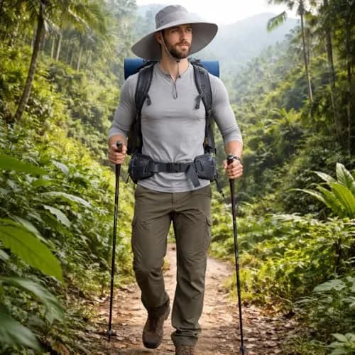 HUAMULAN Wide Brim Sun Hat 50cm (19.7 inch) Diameter | UPF 50+ Protection for Summer Travel thumbnail 9