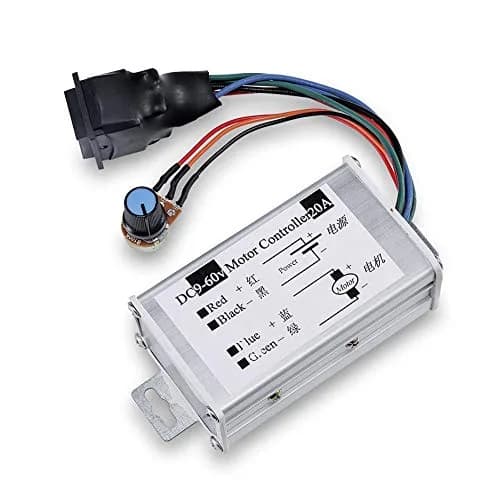 SDRGEEK DC Motor Speed Controller 9V-60V | 20A 1200W PWM Regulator with Switch & Knob thumbnail 3