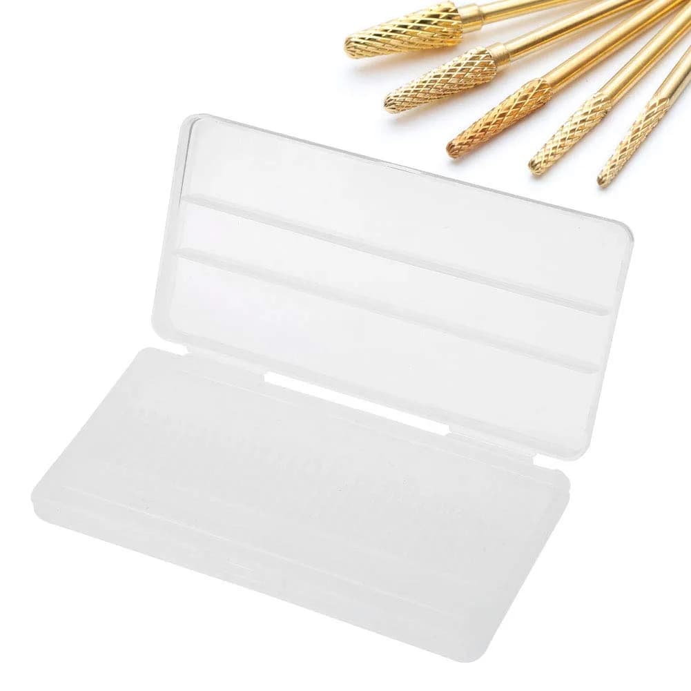 YUYTE Nail Drill Bits Case, 30 Holes Storage Box for Manicure, Transparent Plastic Organizer, 14.4cm x 7cm x 1.4cm, Durable & Space Saving