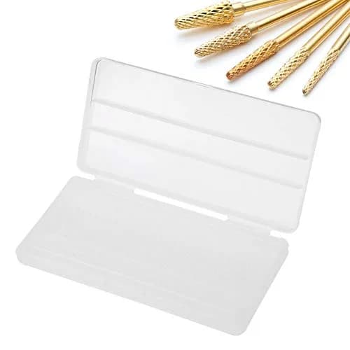 YUYTE Nail Drill Bits Case, 30 Holes Storage Box for Manicure, Transparent Plastic Organizer, 14.4cm x 7cm x 1.4cm, Durable & Space Saving thumbnail 1