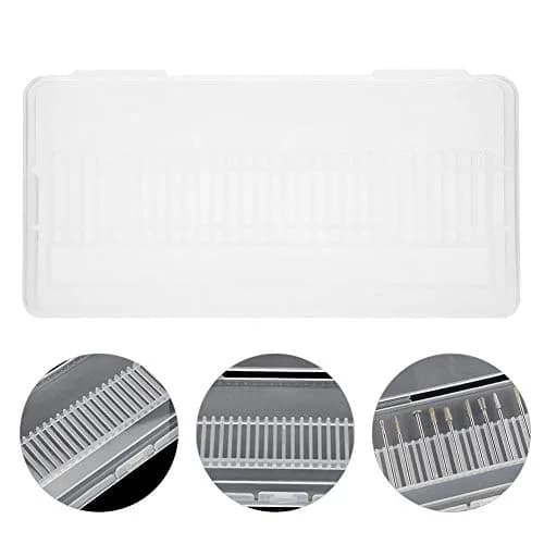 YUYTE Nail Drill Bits Case, 30 Holes Storage Box for Manicure, Transparent Plastic Organizer, 14.4cm x 7cm x 1.4cm, Durable & Space Saving thumbnail 4