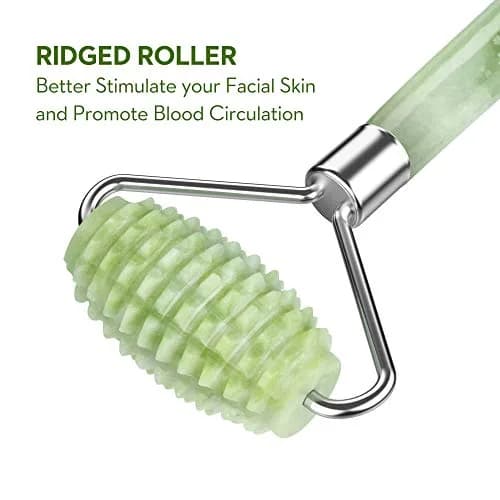LDREAMAM Jade Roller and Gua Sha Set | Natural Jade Stone Facial Massager Tool (3-Piece Set) thumbnail 5