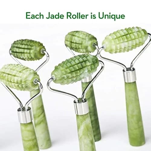 LDREAMAM Jade Roller and Gua Sha Set | Natural Jade Stone Facial Massager Tool (3-Piece Set) thumbnail 7