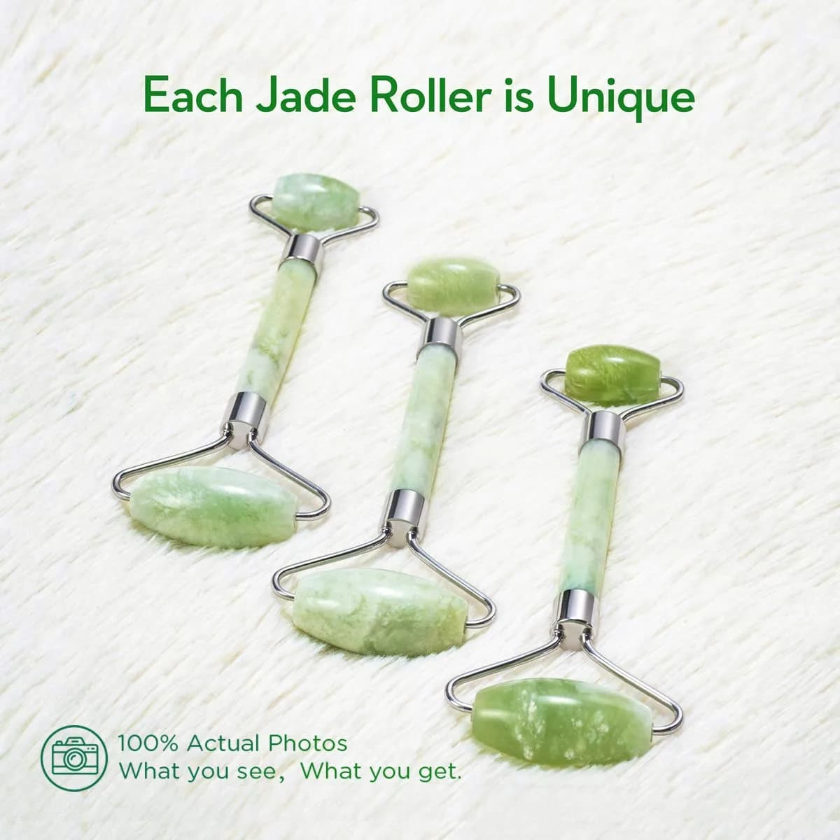 LDREAMAM Jade Roller and Gua Sha Set | Natural Jade Stone Facial Massager Tool (3-Piece Set) - view 4