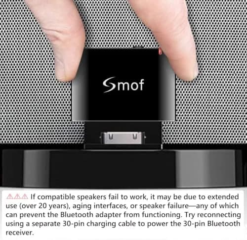 Smof 30 Pin Bluetooth Adapter Receiver | Wireless Audio for Bose SoundDock & More thumbnail 6