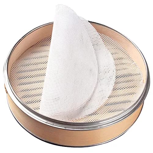GUCUJI 12 Inch Silicone Bamboo Steamer Liners (4 Pcs) | Non-Stick, Reusable Steamer Mesh Mats for Momos & Dumplings thumbnail 1
