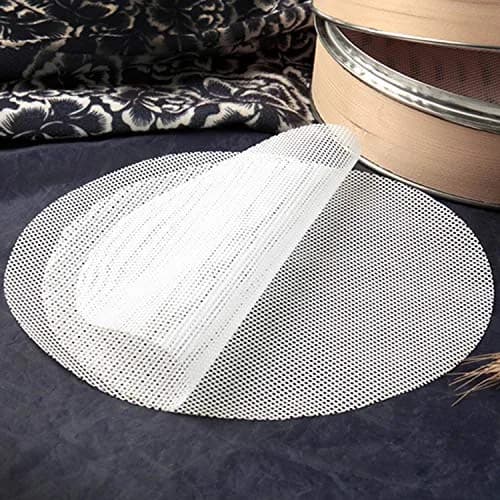 GUCUJI 12 Inch Silicone Bamboo Steamer Liners (4 Pcs) | Non-Stick, Reusable Steamer Mesh Mats for Momos & Dumplings thumbnail 5