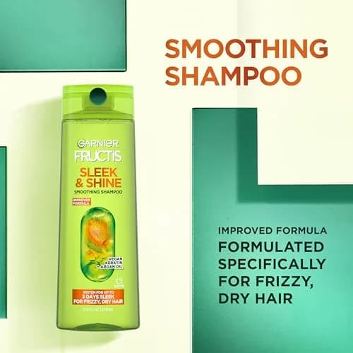 Garnier Fructis Sleek & Shine Shampoo, Conditioner & Moroccan Sleek Oil Set for Frizzy, Dry Hair | 3-Piece Set thumbnail 4