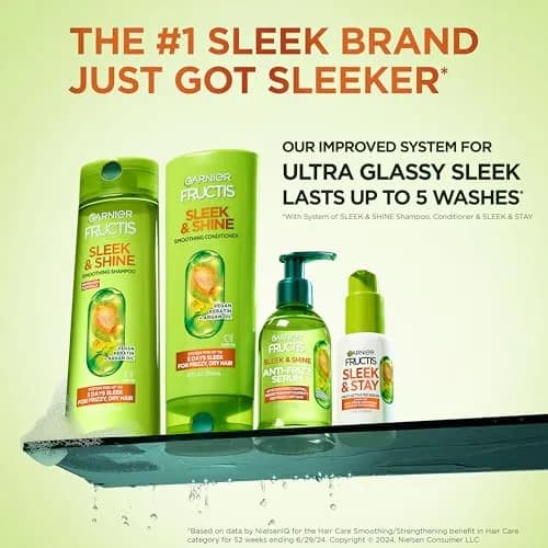 Garnier Fructis Sleek & Shine Shampoo, Conditioner & Moroccan Sleek Oil Set for Frizzy, Dry Hair | 3-Piece Set thumbnail 2