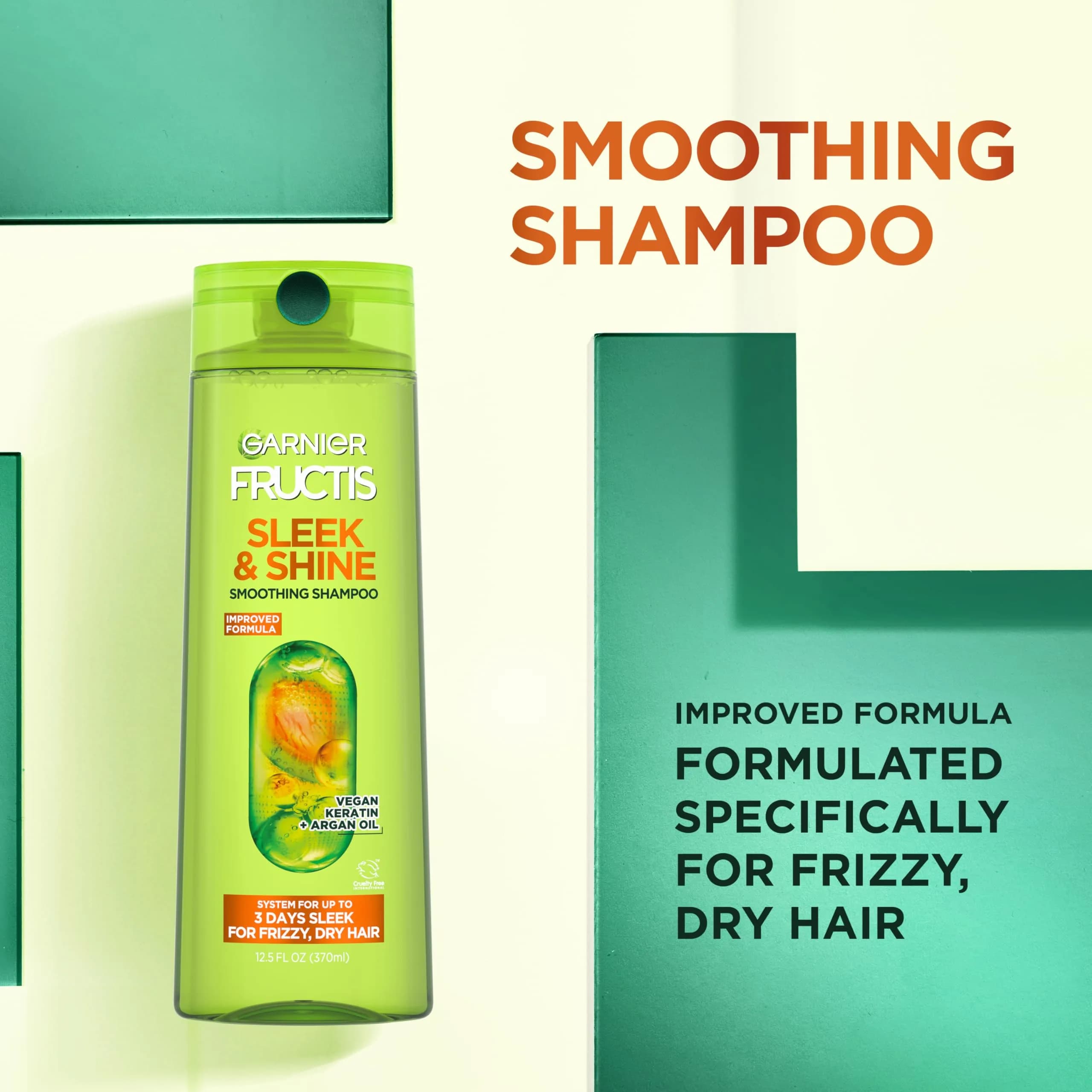 Garnier Fructis Sleek & Shine Shampoo, Conditioner & Moroccan Sleek Oil Set for Frizzy, Dry Hair | 3-Piece Set - view 4